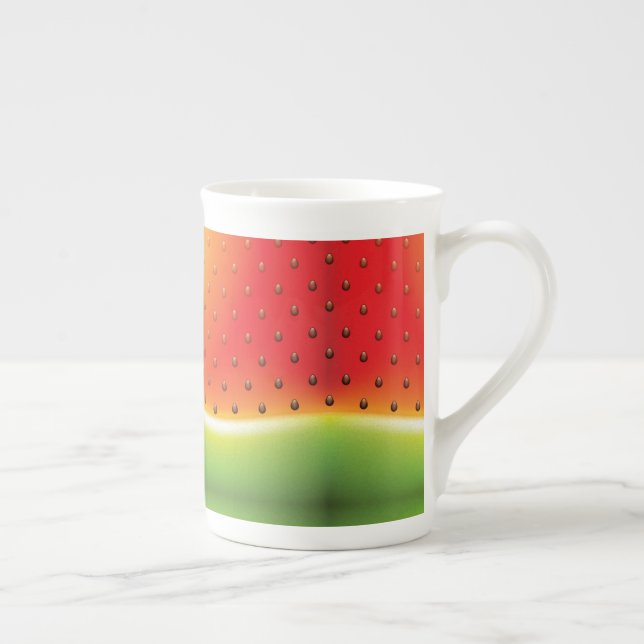 Watermelon with Seeds Background   Bone China Mug (Right)