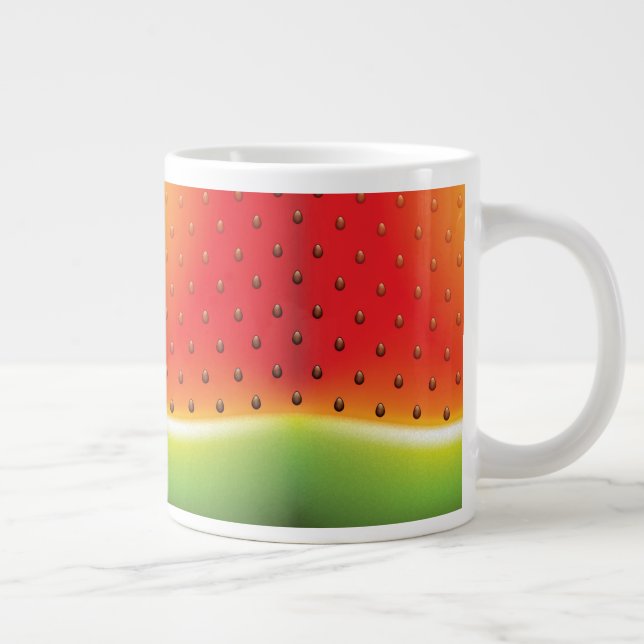Watermelon with Seeds Background  Large Coffee Mug (Right)