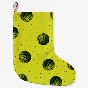 Watermelon with Seeds Pattern (yellow) Small Christmas Stocking