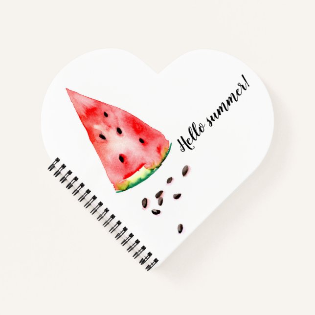 Watermelon with seeds trendy watercolour design. notebook (Front)