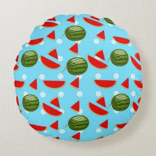 Watermelon With Slice Round Cushion