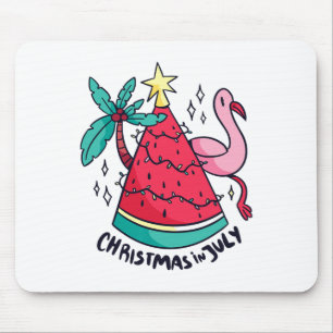 Watermelon With Xmas Lights For Christmas In July Mouse Mat