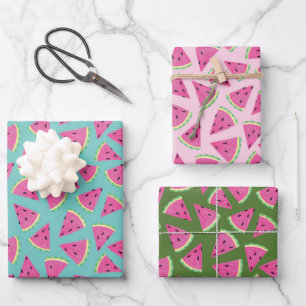 Watermelon Wrapping Paper Sheets, Set of 3 colours