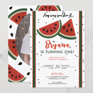Watermelon Yarn Any Way You Slice it 1st Birthday Invitation