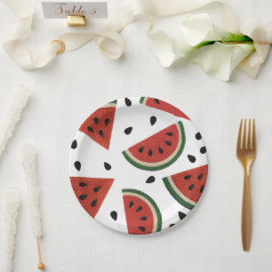Watermelon Yarn Any Way You Slice it Party Paper Plate