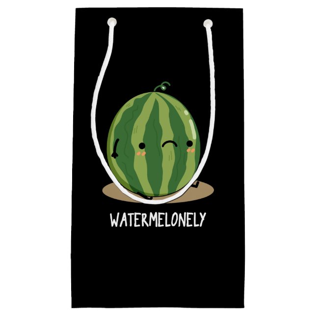 Watermelonely Funny Watermelon Fruit Pun Dark BG Small Gift Bag (Front)