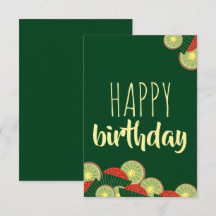 Watermelons and kiwis happy birthday card