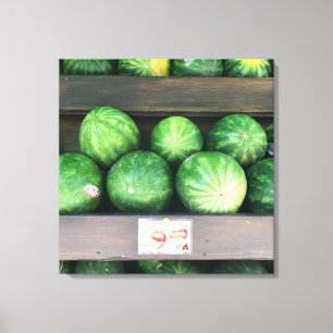 Watermelons for Sale, Fruit Stand, New York City Canvas Print