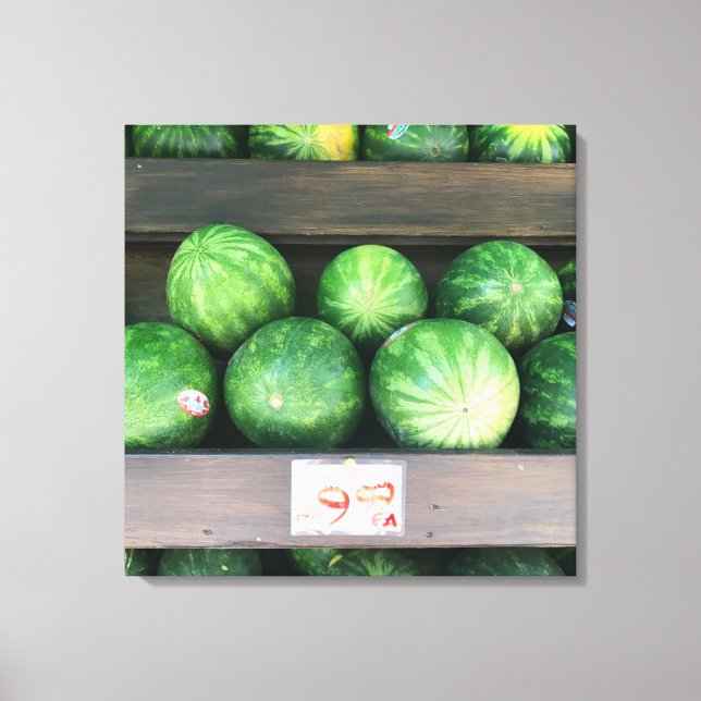 Watermelons for Sale, Fruit Stand, New York City Canvas Print (Front)