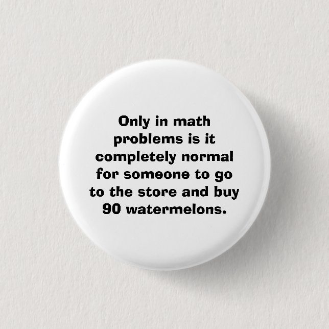 Watermelons Math Button (Front)