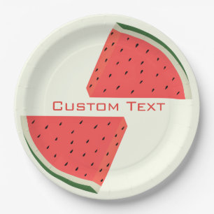 Watermelons Paper Plates - Your Text - Name