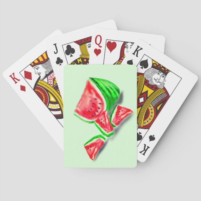 Watermelons Playing Cards - Custom Colors (Back)
