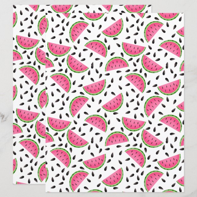Watermelons Scrapbook Paper (Front/Back)