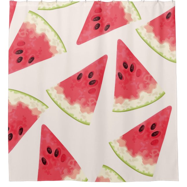 Watermelons: Seamless Summery Sweetness. Shower Curtain (Front)