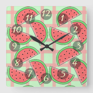 Watermelons Square Wall Clock