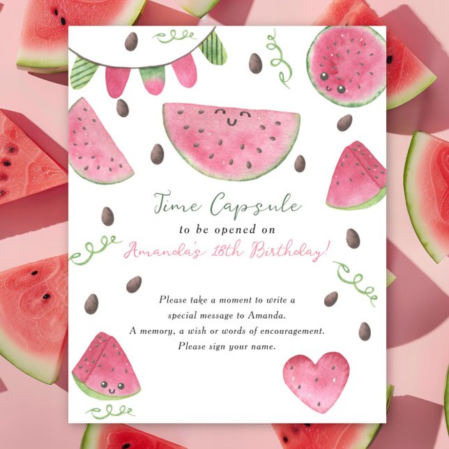 Watermelons Time Capsule 1st birthday Poster (Creator Uploaded)