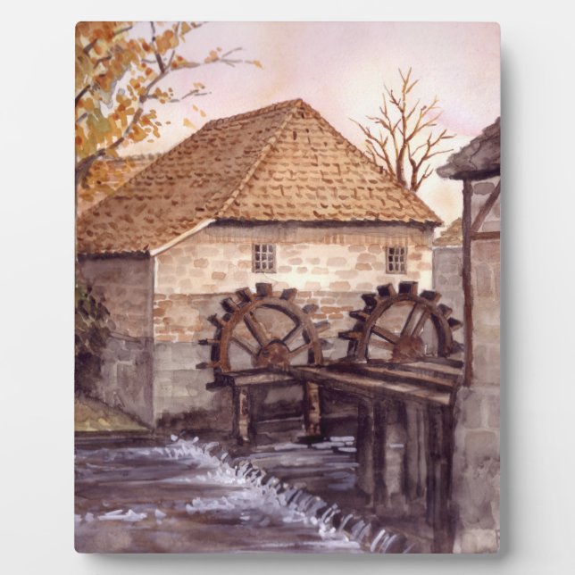 Watermill Oostendorper Molen by Farida Greenfield Plaque (Front)