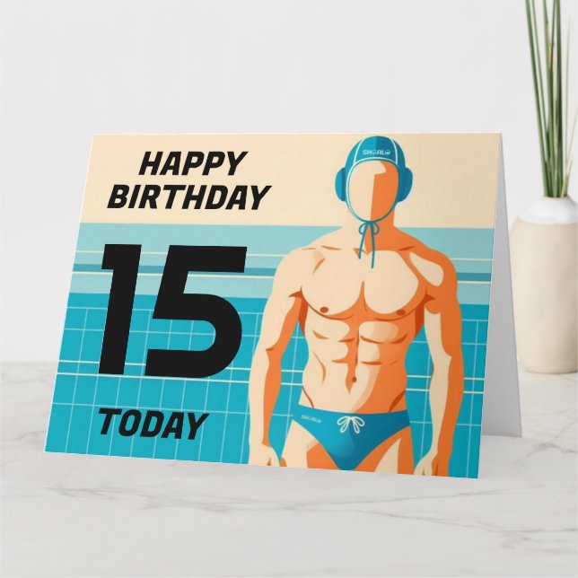 Waterpolo, UWH, UWR Player Birthday Card (Front)