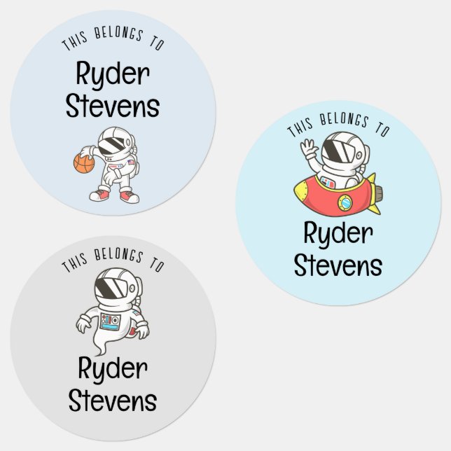 Waterproof Astronaut Name Labels (Group)