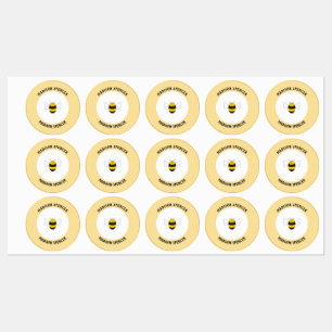 Waterproof bee name labels for school camp daycare