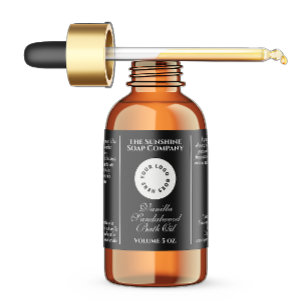 Waterproof black cosmetics dropper bottle label
