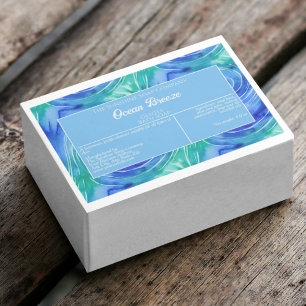 Waterproof Blue Green Swirls Soap Packaging Label