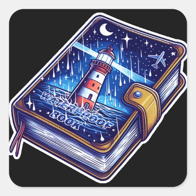 Waterproof Book Square Sticker (Front)