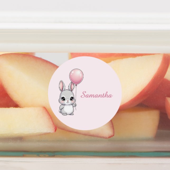 Waterproof Bunny Name Sticker Label (Affixed)