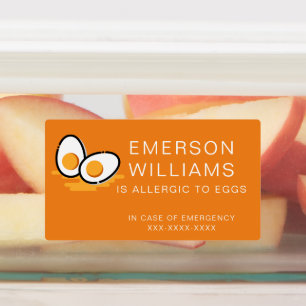 Waterproof Egg Allergy Alert Child Name