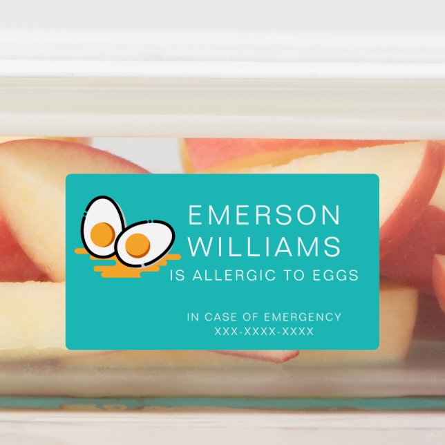 Waterproof Egg Allergy Alert Child Name (Affixed)