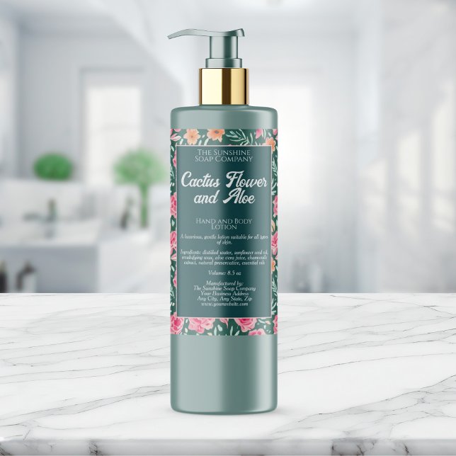 Waterproof floral cosmetics packaging label (Creator Uploaded)