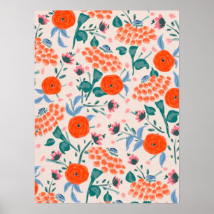 waterproof flowers pattern poster