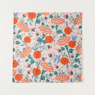 waterproof flowers pattern   tapestry