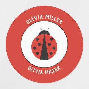Waterproof ladybug labels for school camp daycare