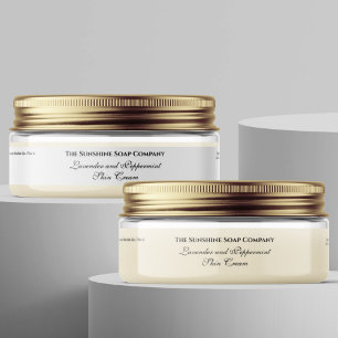 Waterproof low profile cosmetics jar label - white