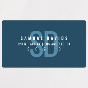 Waterproof Modern Bold Blue Address