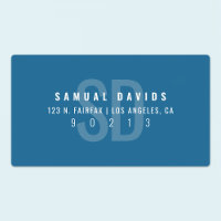 Waterproof Modern Bold Blue Address