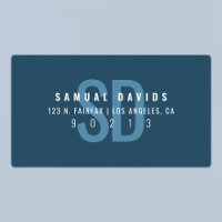 Waterproof Modern Bold Blue Address