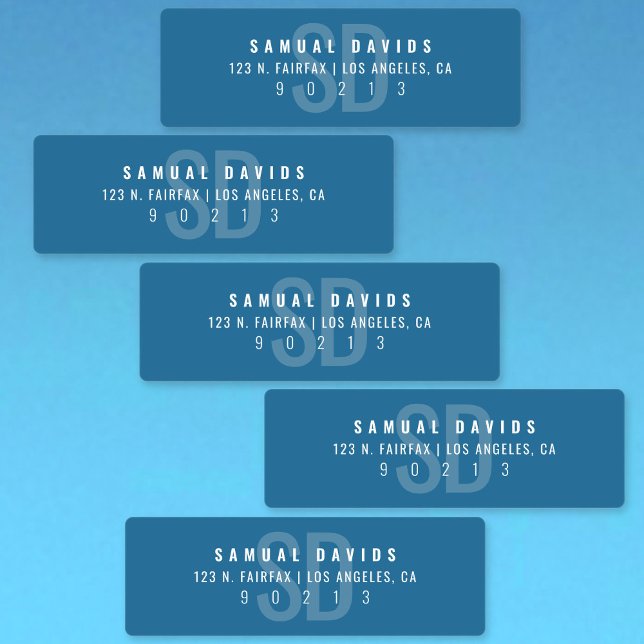 Waterproof Modern Bold Blue Address (Creator Uploaded)