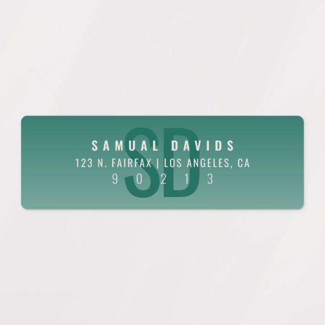 Waterproof Modern Bold Green Ombre Address (Design 2)