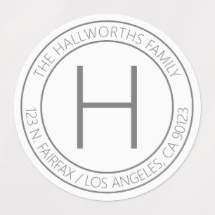 Waterproof Modern Grey & White Return Address