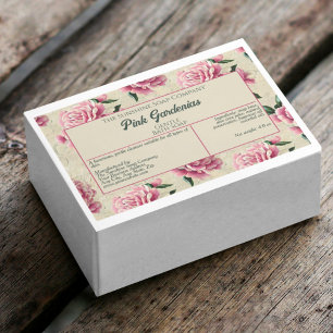 Waterproof Pink Gardenias Soap Packaging Label