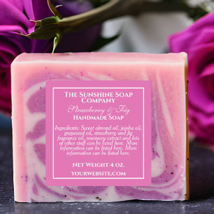 Waterproof simple pink white soap cosmetics label