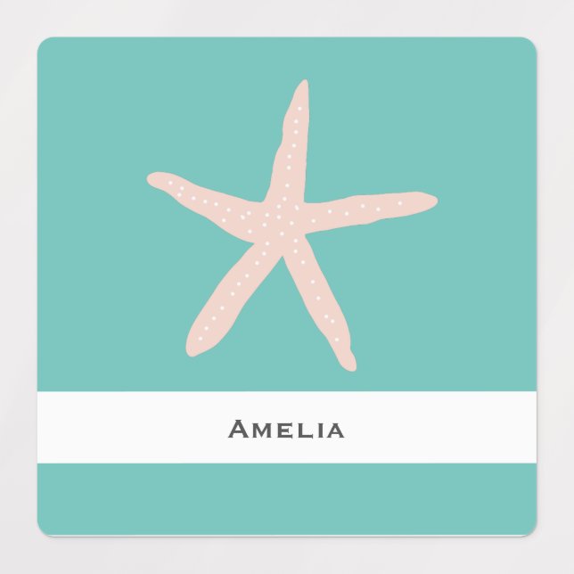 Waterproof starfish name labels for school camp (Design 1)