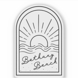 Waterproof transparent Bethany Beach sticker