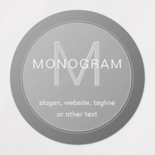 Waterproof Unique Monogram Design & Editable Grey
