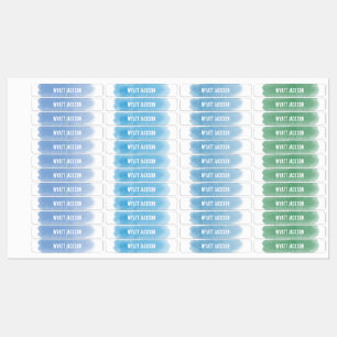 Waterproof Watercolor Daycare Name Labels