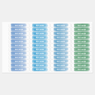 Waterproof Watercolor Daycare Name Labels
