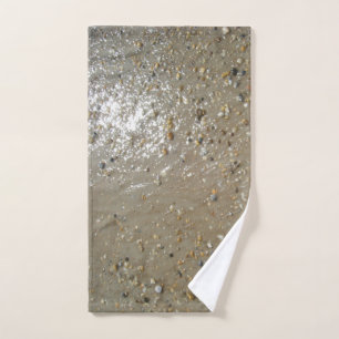Water's Edge Stones Shells Beach Ocean Sand Summer Hand Towel
