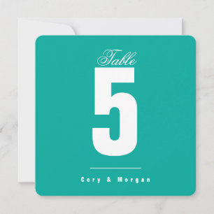 Waters Edge Wedding Solid Table Number